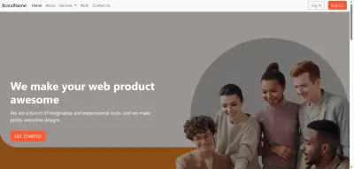 واجهة صفحة ويب responsive and customized