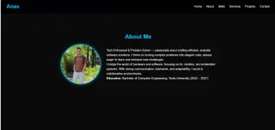 بورتفوليو شخصي بسيط ومتجاوب من تصميمي