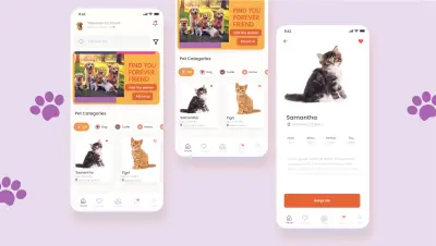 تصميم واجهة مستخدم (UI/UX) لتطبيق مركز تبني الحيوانات الأليفة