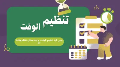 تصميم عرض تقديمى من 5 صفح عن تنظيم الوقت