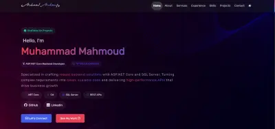 تصميم وتطوير مواقع بورتفوليو احترافية باستخدام HTML وCSS وJavaScript
