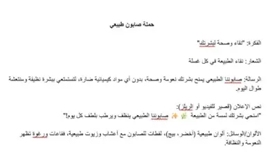 حملة تسويقية عن الصابون الطبيعي