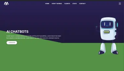 موقع الكتروني خاص بالذكاء الاصطناعي(صفحة هبوط)