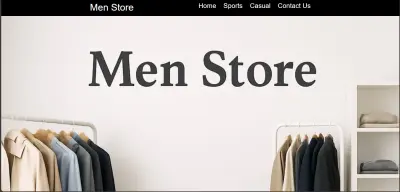 Clothing Store Website – Men’s Wear