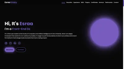 تصميم صفحة شخصية Portfolio باستخدام HTML, CSS, JavaScript