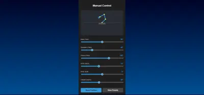 واجهة ويب متقدمة للتحكم في ذراع روبوتية باستخدام React.js