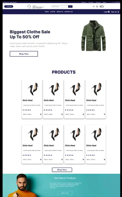 تصميم متجر Fashion لبيع الملابس و الاكسسوارات باستخدام Figma