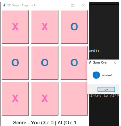 XO Game with AI (Python, Tkinter, Minimax Algorithm)