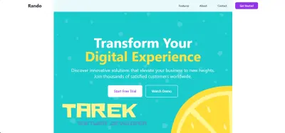 تصميم صفحة هبوط احترافية عصرية وسريعة الاستجابة (Responsive Landing Page)