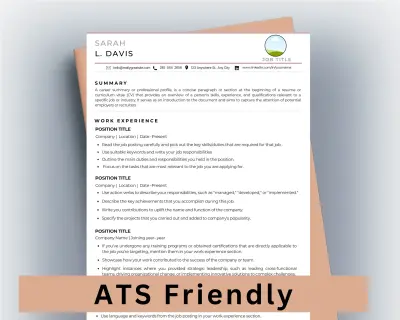تصميم سيرة ذاتية احترافية CV ومتوافقة مع أنظمة الذكاء الاصطناعي (ATS)