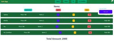 Cart App | تطبيق عربة التسوق (React)
