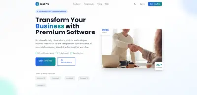 تصميم صفحة هبوط احترافية لخدمة SaaS باستخدام React وVite