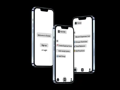 Wireframe for divider app