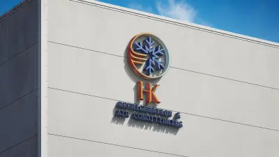 شعار مميز لشركة HK للتبريد والتكييف