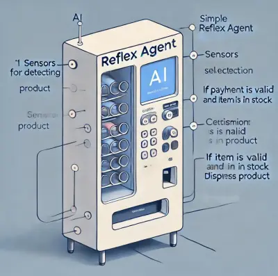 Modeling a Vending Machine as a Simple Reflex Agent in Artificial Intelligence