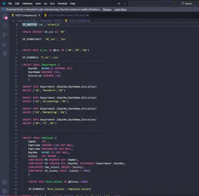 creating database