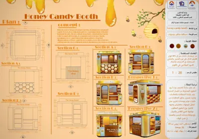مشروع تصميم بوث "Honey Candy Booth" 🍯🍬