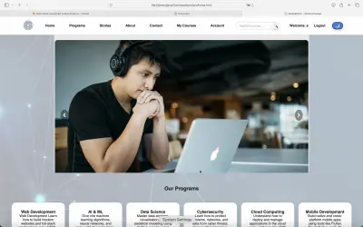 تصميم موقع كورسات احترافي متجاوب باستخدام HTML وCSS وJavaScript