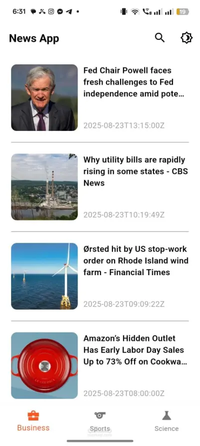 News App With Dark Mode