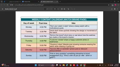 تصميم Weekly Calendar احترافي ومنظّم