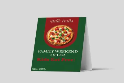 Flyer for pizza restaurant