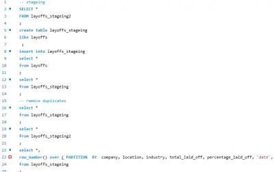 تنظيف وتحليل بيانات تسريحات الموظفين باستخدام SQL (مشروعي الأول في تحليل البيانات)