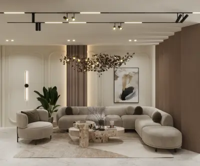 تصميم إستقبال مع سفرة طعام