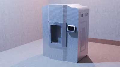 تصميمًا ثلاثي الأبعاد لجهاز بيع آلي