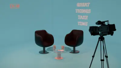 تصميم استوديو ثلاثي الأبعاد للتصوير والبث | 3D Studio Design