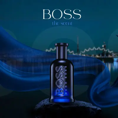 تصميم إعلان احترافي فاخر لمنتجات العطور بأسلوب عصري جذّاب