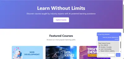 تصميم واجهة موقع تعليمي تفاعلي بتقنيات HTML وCSS وJavaScript