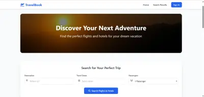 تطوير موقع TravelBook لحجز الرحلات والفنادق