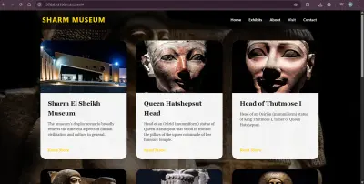 تصميم landing page لمتحف شرم الشيخ