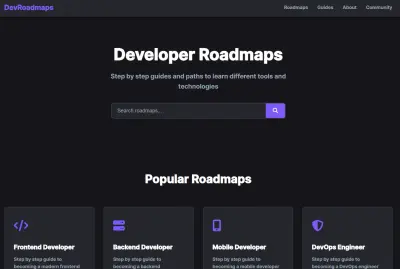 تصميم موقع DevRoadmaps احترافي