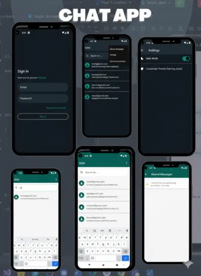تطبيق دردشة احترافي متكامل باستخدام Flutter وFirebase (واجهة حديثة + إعدادات وTheme داكن)
