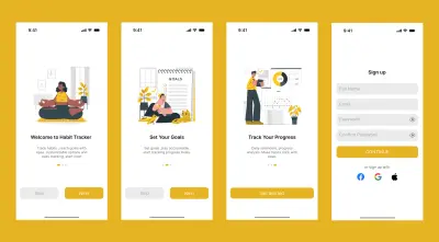 تصميم واجهة مستخدم لصفحات onboarding