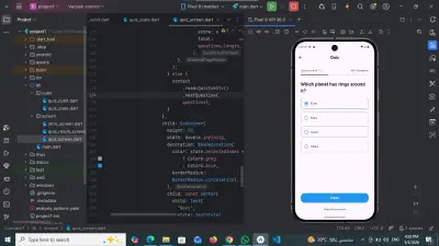 تطبيق موبايل تعليمي (Educational Mobile App) لعمل اختبارات تفاعلية.