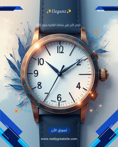 تصميم واجهة متجر ساعات واكسسوارات