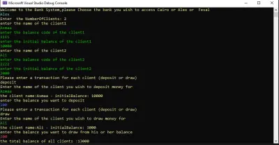 Bank Management Console App (C#)