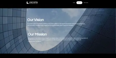 صفحة "About Us" لشركة Linchpin (تنفيذ WordPress و Elementor)
