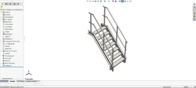 تصميم وتنفيذ سُلّم معدني صناعي بمواصفات خاصة solidworks weldments