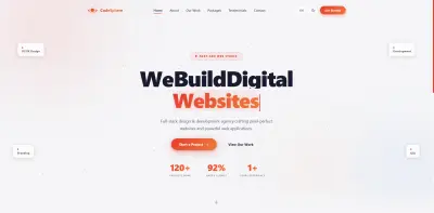 صورة العمل إنشاء موقع ويب حديث لشركة Web Agency باستخدام React وVite بتصميم متجاوب وأداء محسّن