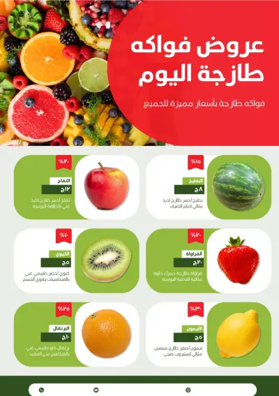 تصميم صورة عروض على الفواكه والخضروات بأسعار بسيطة