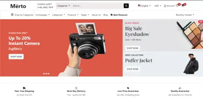 صفحه هبوط   landing page لموقع E-commerce