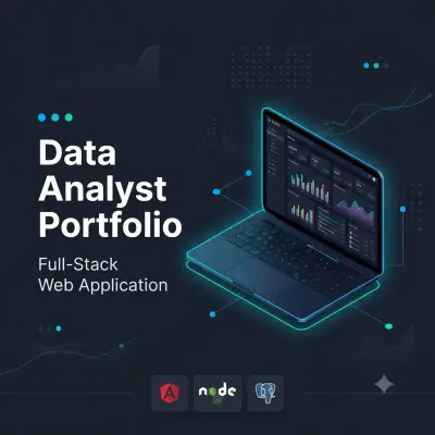 تصميم وتطوير بورتفوليو Full-Stack لمحللة بيانات (Angular & Node.js)