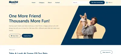 Pet Store Website UI – Monito