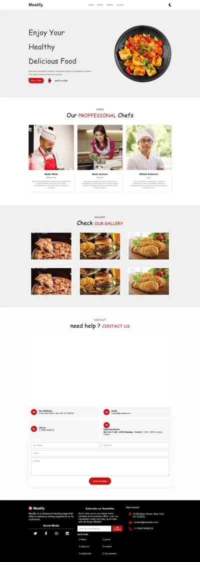 Mealify-landing Page