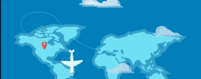 فيديو موشن جرافيك عن مسار الطائرة حول العالم
