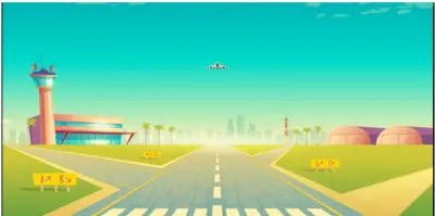 فيديو موشن جرافيك عن لحظة هبوط الطائرة