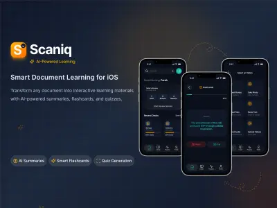 تطبيق ScanIQ للتعلّم بالذكاء الاصطناعي | تصميم تطبيق iOS